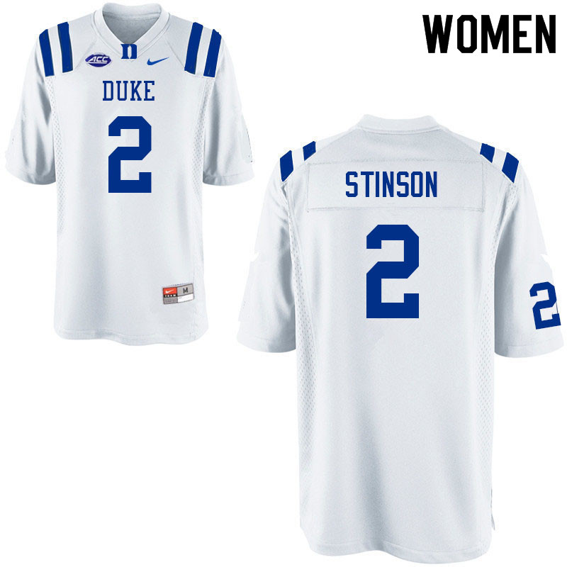 Women #2 Jaylen Stinson Duke Blue Devils College Football Jerseys Sale-White - Click Image to Close